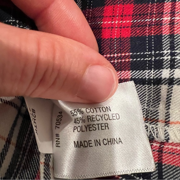 Orvis Plaid Flannel Popover Shirt With Buttons Halfway Down Size Medium - Picture 3 of 9